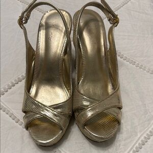 Lily Pulitzer Gold Slingback Sandals